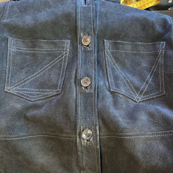 ZADIG & VOLTAIRE Toi Daim Suede Leather Shirt Jacket in BLACK NWT medium - Picture 8 of 9